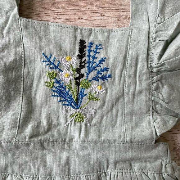 Pink Embroidered Ruffle Romper - Picture 5 of 6